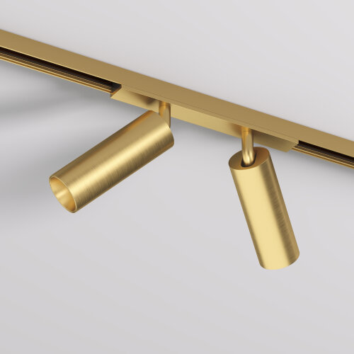 DK5742-SB Светильник для трека SHINE SPOT со светодиодом, D35*H100, 48V DC, 8W*2 , RA?90, 3000K, IP20, сатинированная латунь, алюминий. Фото 3