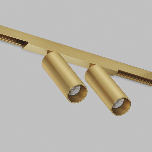DK5742-SB Светильник для трека SHINE SPOT со светодиодом, D35*H100, 48V DC, 8W*2 , RA?90, 3000K, IP20, сатинированная латунь, алюминий. Фото 2