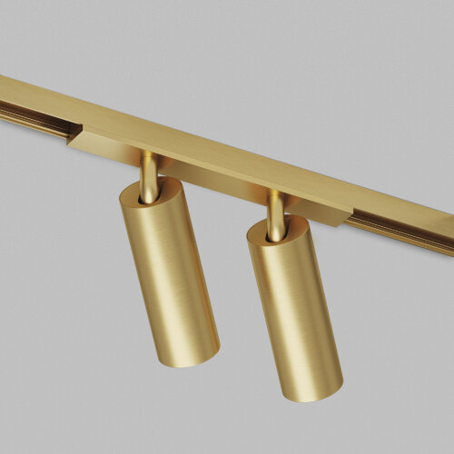 DK5742-SB Светильник для трека SHINE SPOT со светодиодом, D35*H100, 48V DC, 8W*2 , RA?90, 3000K, IP20, сатинированная латунь, алюминий. Фото 3