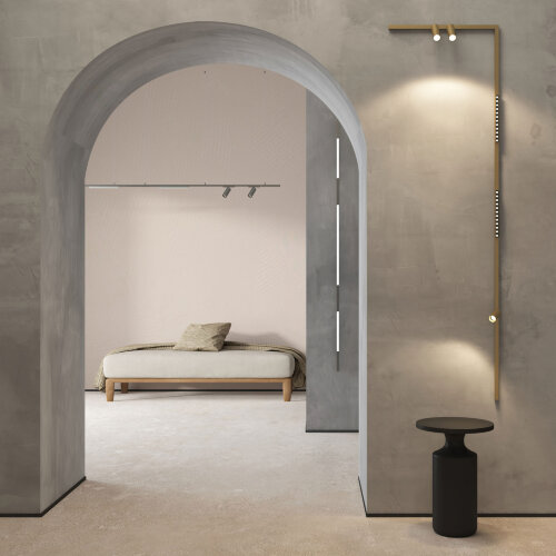 DK5742-SB Светильник для трека SHINE SPOT со светодиодом, D35*H100, 48V DC, 8W*2 , RA?90, 3000K, IP20, сатинированная латунь, алюминий. Фото 6