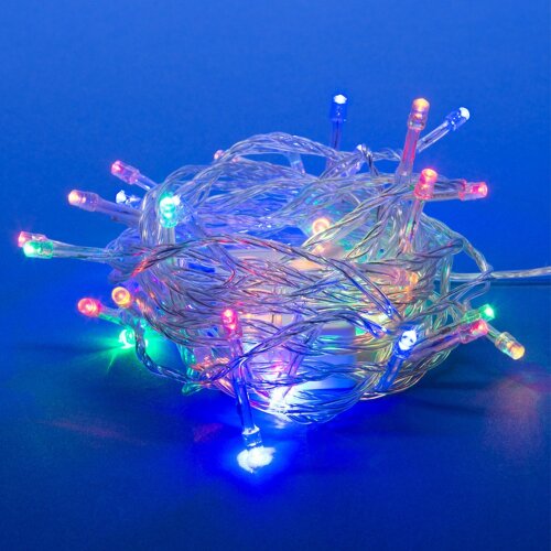 ULD-S0500-050-DTA MULTI IP20 Гирлянда светодиодная с контроллером, 5м, 50 светодиодов, Разноцветный свет, Провод прозрачный - фото 1