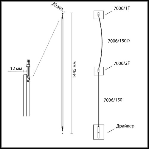 Прямой элемент «ODEON LIGHT» 7006/150, серия: FINO. Фото 2.