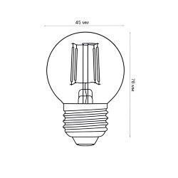 LED-G45-5W-WW-E27-CL-DIM GLA01TR Лампа светодиодная диммируемая, Форма шар, прозрачная, Серия Air, Теплый белый свет 3000K
