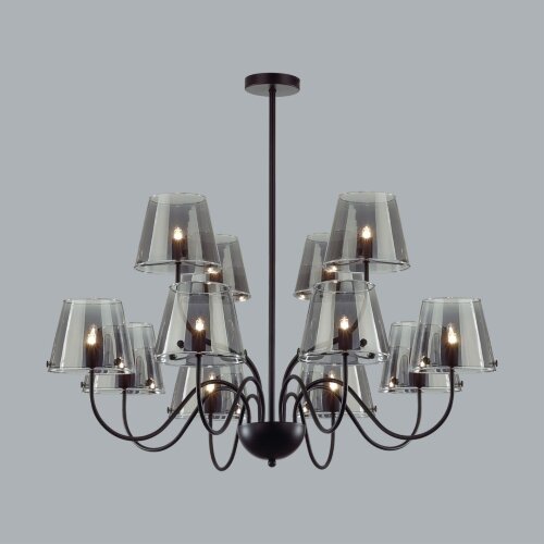 Люстра на штанге «LUMION» 6570/12C, серия: SMOKY (крепление на планке). Фото 2.