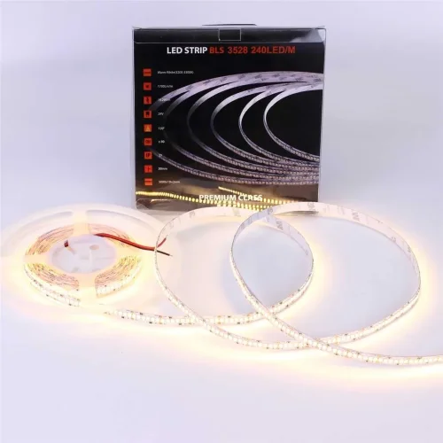 Светодиодная лента Class Premium, 3528, 240 led/m, Warm White, 24V, IP33, А10, однорядная - фото I