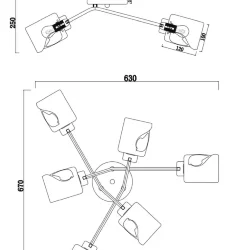 Потолочный светильник Freya FR5095CL-06G (Матовое Золото)