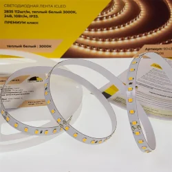 Светодиодная лента Class Premium, 2835, 112 led/m, warm white, 24V, IP33, RN06