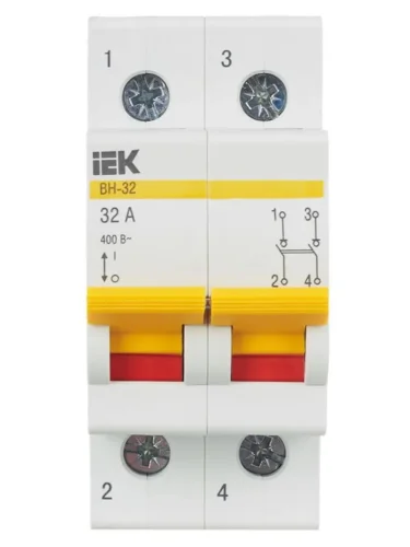 Выключатель нагрузки (мини-рубильник) 2п 32А ВН-32 KARAT IEK MNV10-2-032 - фото 2