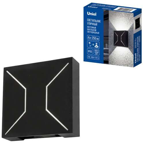 ULU-P32B-4W-4000K IP65 BLACK Светильник светодиодный уличный, Архитектурный накладной, Белый свет 4000K, Корпус черный, TM Uniel - фото 10