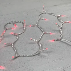 Гирлянда Нить с Колпачком 10м Красная 220В, 100 LED, Провод Прозрачный ПВХ, IP65