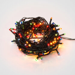 UDL-S1000-200-DGA MULTI IP20 MINI Гирлянда с контроллером, 10м, 200 миниламп накаливания, Разноцветный свет, Провод зеленый.