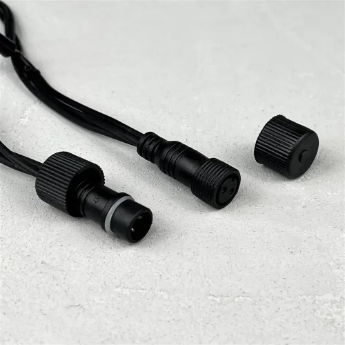 Гирлянда Нить 10м Красная 220В, 75 LED, Провод Черный Каучук, IP65. Фото 3.