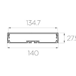 Профиль накладной алюминиевый LC-LP-27140-2 Anod
