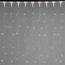Гирлянда Занавес 2 x 2 м Разноцветный 220В, 400 LED, Провод Прозрачный ПВХ, IP54