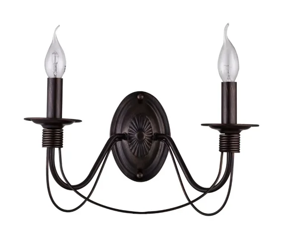 Серия светильников в классическом стиле. Подсвечники и основание для крепления рожков выполнены в виде катушек, обвитых веревкой. Серия имеет два цвета - белый с золотом и коричневый. (Коричневый) - фото