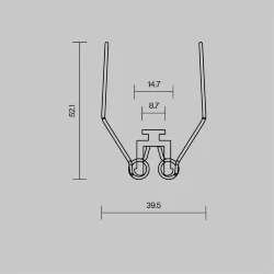 Комплект креплений (для профиля ALM-6332-S-2M) ALM-6332-MT 4 шт. (Серебро) 642004