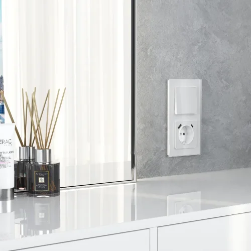 Выключатель одноклавишный проходной (белый акрил) W1112041 - фото 3