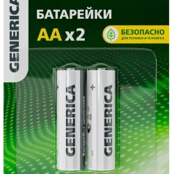 Элемент питания алкалиновый AA/LR6 Alkaline (блист.2шт) GENERICA ABT-LR06-ST-L02-G