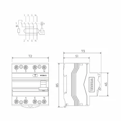 Устройство защитного отключения (УЗО) 3P+N 25 A 30 mА АС 6 kА W914P256