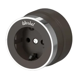 Розетка с заземлением Vintage мокко матовый/хром W5871052