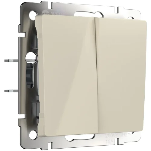 Выключатель двухклавишный проходной (слоновая кость) W1122003 - фото