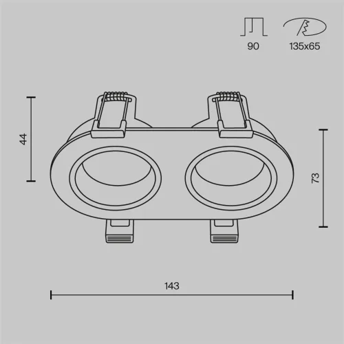 Встраиваемый светильник Share 2xGU10 10Вт (Черный) - фото 7