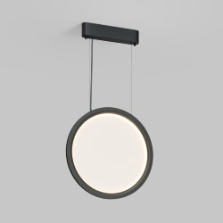 Подвесной светильник вертикальный VEIL, 25 Вт, ?450?1950 мм, LED 2700-6000K, IP20, пульт Д/У (в комплекте), черный, алюминий, акрил, Denkirs DK6605-BK