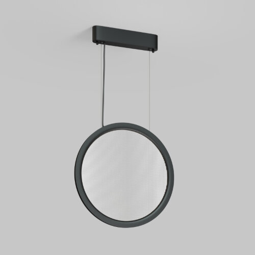 Подвесной светильник вертикальный VEIL, 25 Вт, ?450?1950 мм, LED 2700-6000K, IP20, пульт Д/У (в комплекте), черный, алюминий, акрил. Фото 2