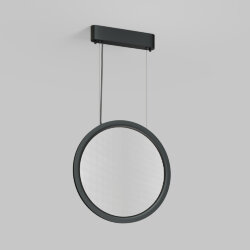 Подвесной светильник вертикальный VEIL, 25 Вт, ?450?1950 мм, LED 2700-6000K, IP20, пульт Д/У (в комплекте), черный, алюминий, акрил, Denkirs DK6605-BK