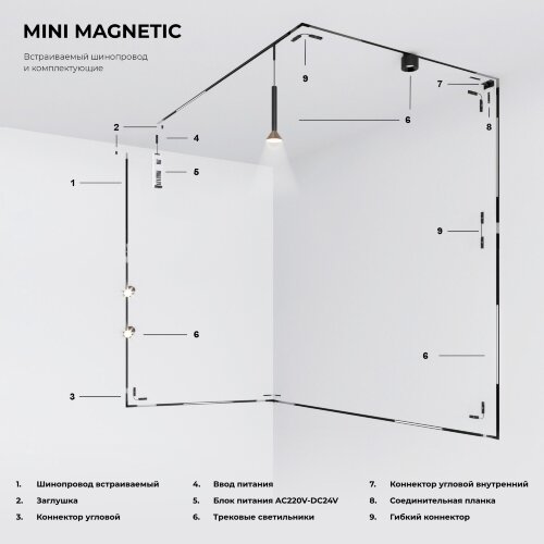 Mini Magnetic Соединительная планка для шинопровода 1&nbsp;шт. - Фото 6
