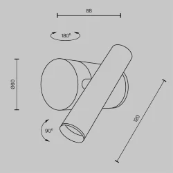 Настенный светильник (бра) Utility 3000K 3Вт (Латунь)