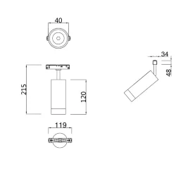 Трековый светильник Focus LED S35  3000K 7Вт (Черный)
