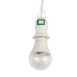 DLC-P-T50B-E27 3M WHITE Патрон подвесной с выключателем и штепсельной вилкой, 300 см, Цоколь Е27, Белый, TM Uniel