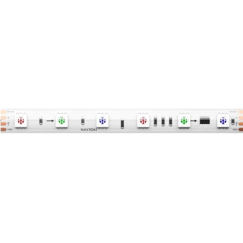 Светодиодная лента 24В 5050 14,4Вт/м 5м IP 67 Адресная (SPI) Цветная (RGB) 201248 (Белый) 201248 - фото