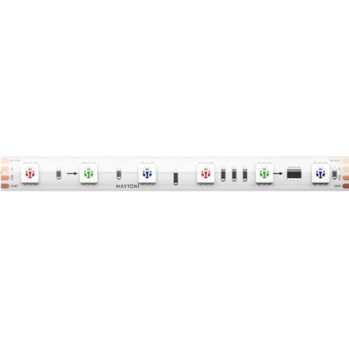 Светодиодная лента 24В 5050 14,4Вт/м 5м IP 67 Адресная (SPI) Цветная (RGB) 201248 (Белый) 201248 - фото 4