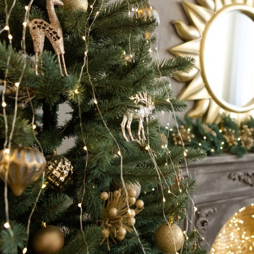 Гирлянда занавес "Роса" теплый белый 2*3м IP20 - фото 1