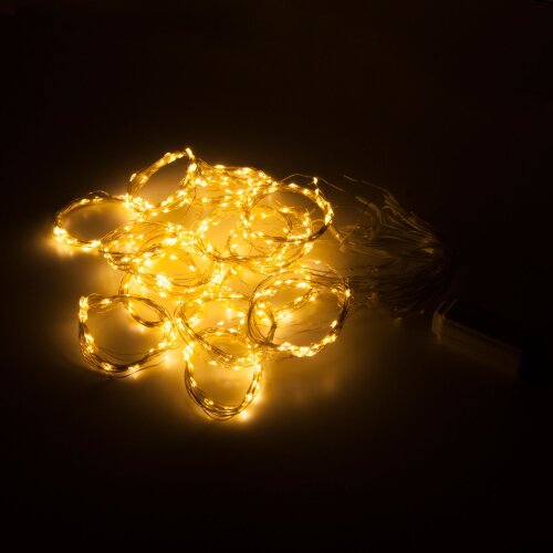 Гирлянда занавес "Роса" теплый белый 2*3м IP20 - Фото 5