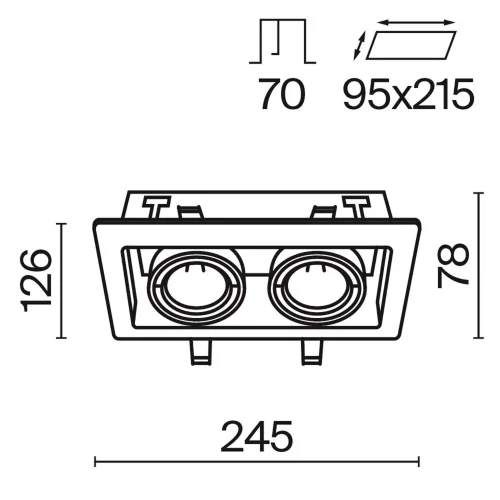 Встраиваемый светильник Metal Modern GU10 2x10Вт (Белый) - фото 3
