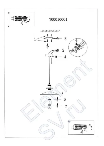 Светильник лофт Y00010001 PA22 (220V, E27, металл) - фото 7.