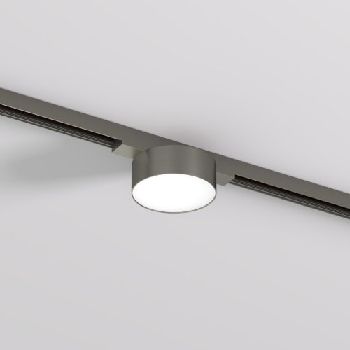 DK5761-DN Светильник для трека SHINE FLOW со светодиодом, D74*H28, 48V DC, 6W, RA?90, 3000K, IP20, темный никель, алюминий.