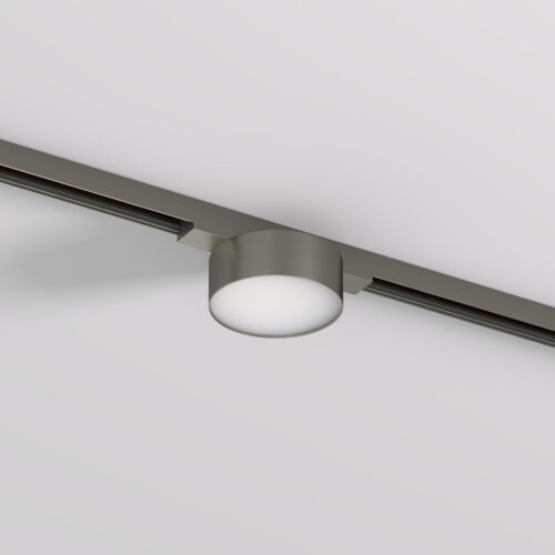 DK5761-DN Светильник для трека SHINE FLOW со светодиодом, D74*H28, 48V DC, 6W, RA?90, 3000K, IP20, темный никель, алюминий. Фото 2