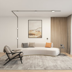 Светильник для трека SHINE FLOW со светодиодом, D74*H28, 48V DC, 6W, RA?90, 3000K, IP20, темный никель, алюминий, Denkirs DK5761-DN