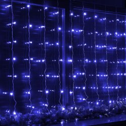 ULD-C3020-160-DTA BLUE IP20 Занавес светодиодный, 3х2м, 160 светодиодов, Синий свет, Провод прозрачный, TM Uniel