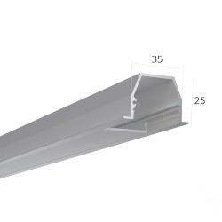 Алюминиевый LED профиль LINE 3525 IN RAW LT70 (с экраном) — 2000мм