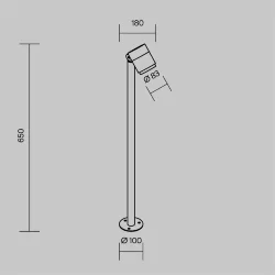 Ландшафтный светильник Spira 3000К 12Вт IP 65 (Черный)