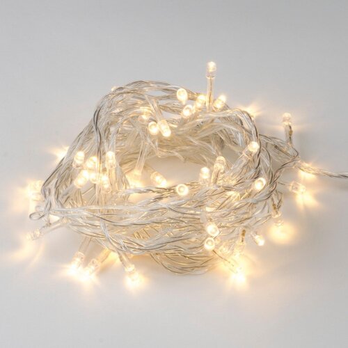 ULD-S0500-050-DTA WARM WHITE IP20 Гирлянда светодиодная с контроллером, 5м, 50 светодиодов, Теплый белый свет, Провод прозрачный - фото 2