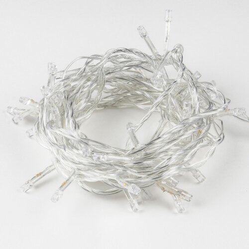 ULD-S0500-050-DTA WARM WHITE IP20 Гирлянда светодиодная с контроллером, 5м, 50 светодиодов, Теплый белый свет, Провод прозрачный - фото 4