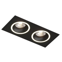 Встраиваемый светильник, IP 20, до 15 Вт, GU10, LED, черный, алюминий, Denkirs DK2062-BK