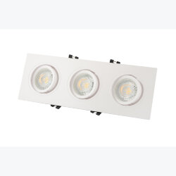 Встраиваемый светильник, IP 20, 10 Вт, GU5.3, LED, белый, пластик, Denkirs DK3023-WH