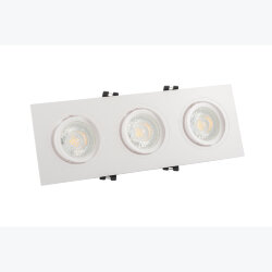 Встраиваемый светильник, IP 20, 10 Вт, GU5.3, LED, белый, пластик, Denkirs DK3023-WH
